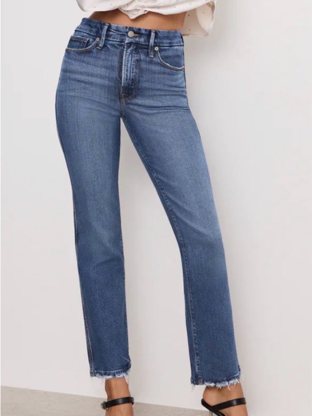 Good American soft tech good curve straight jeans indigo737